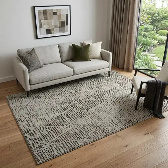 Gray And Black Diamond Washable Area Rug With UV Protection Photo 1