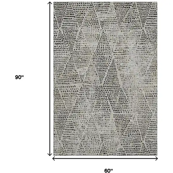 Gray And Black Diamond Washable Area Rug With UV Protection Photo 3