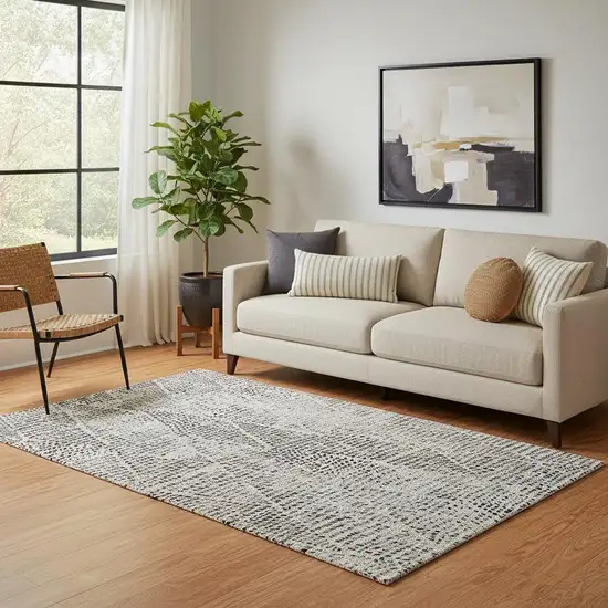 Gray And Black Diamond Washable Area Rug With UV Protection Photo 1