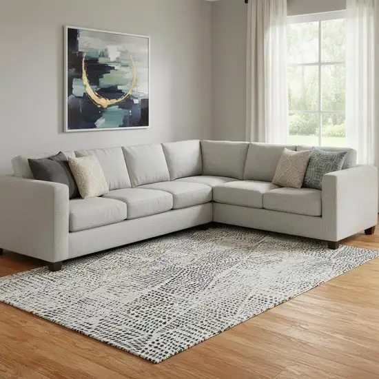 Gray And Black Diamond Washable Area Rug With UV Protection Photo 1