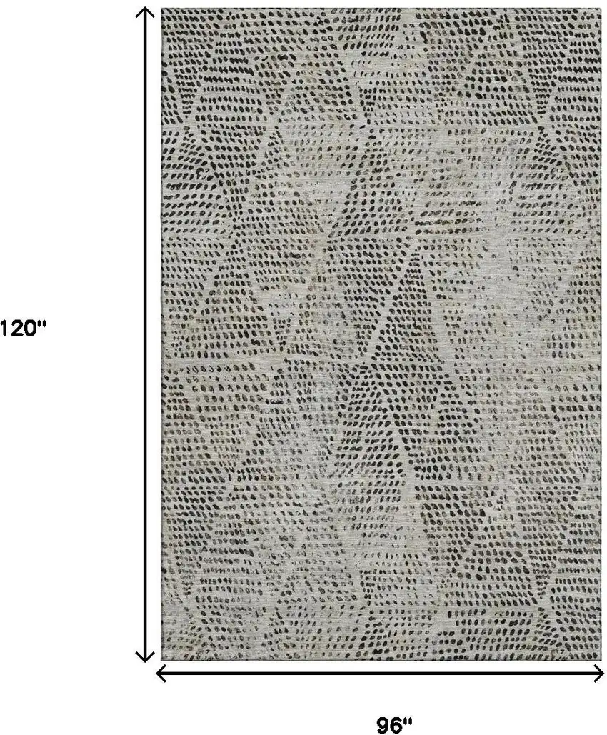 Gray And Black Diamond Washable Area Rug With UV Protection Photo 3
