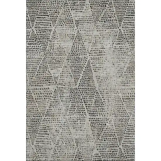 Gray And Black Diamond Washable Area Rug With UV Protection Photo 1
