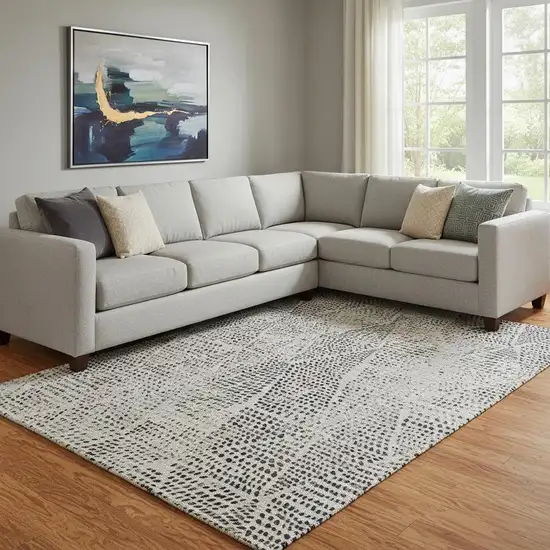 Gray And Black Diamond Washable Area Rug With UV Protection Photo 1