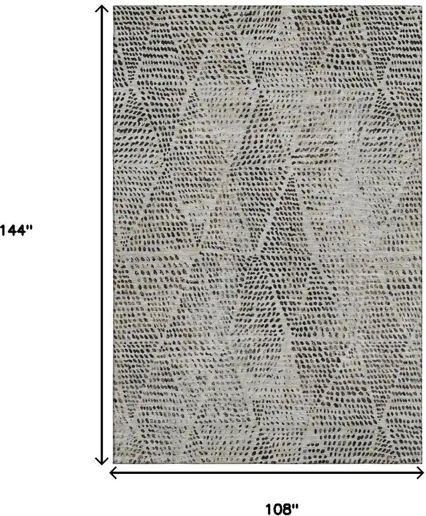 Gray And Black Diamond Washable Area Rug With UV Protection Photo 3