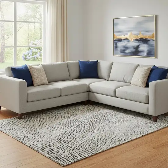 Gray And Black Diamond Washable Area Rug With UV Protection Photo 1