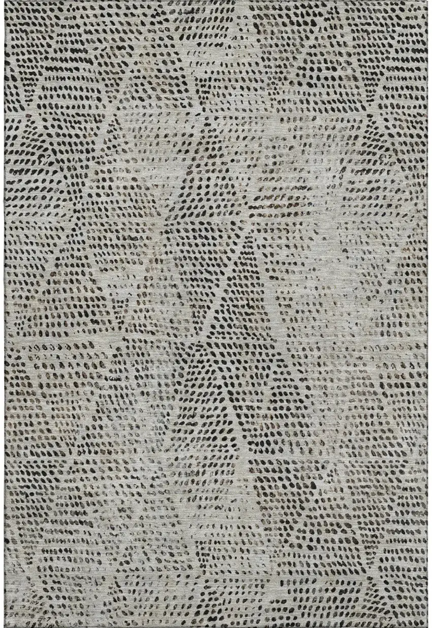 Gray And Black Diamond Washable Area Rug With UV Protection Photo 1