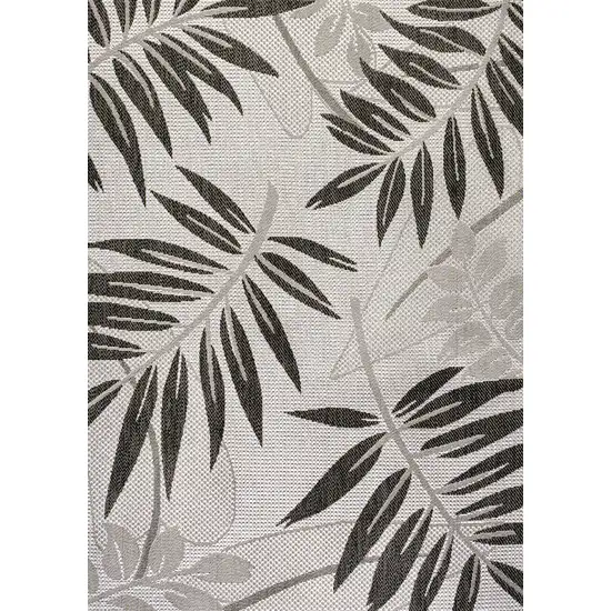 Gray And Black Floral Indoor Outdoor Area Rug Photo 2