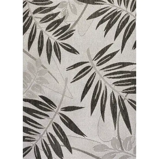 Gray And Black Floral Indoor Outdoor Area Rug Photo 1