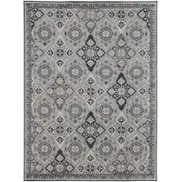 Photo of Gray And Black Floral Power Loom Area Rug