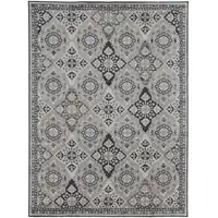Photo of Gray And Black Floral Power Loom Area Rug