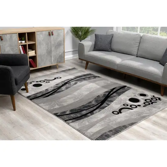 Gray And Black Geometric Area Rug Photo 8