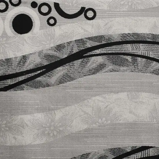 Gray And Black Geometric Area Rug Photo 4
