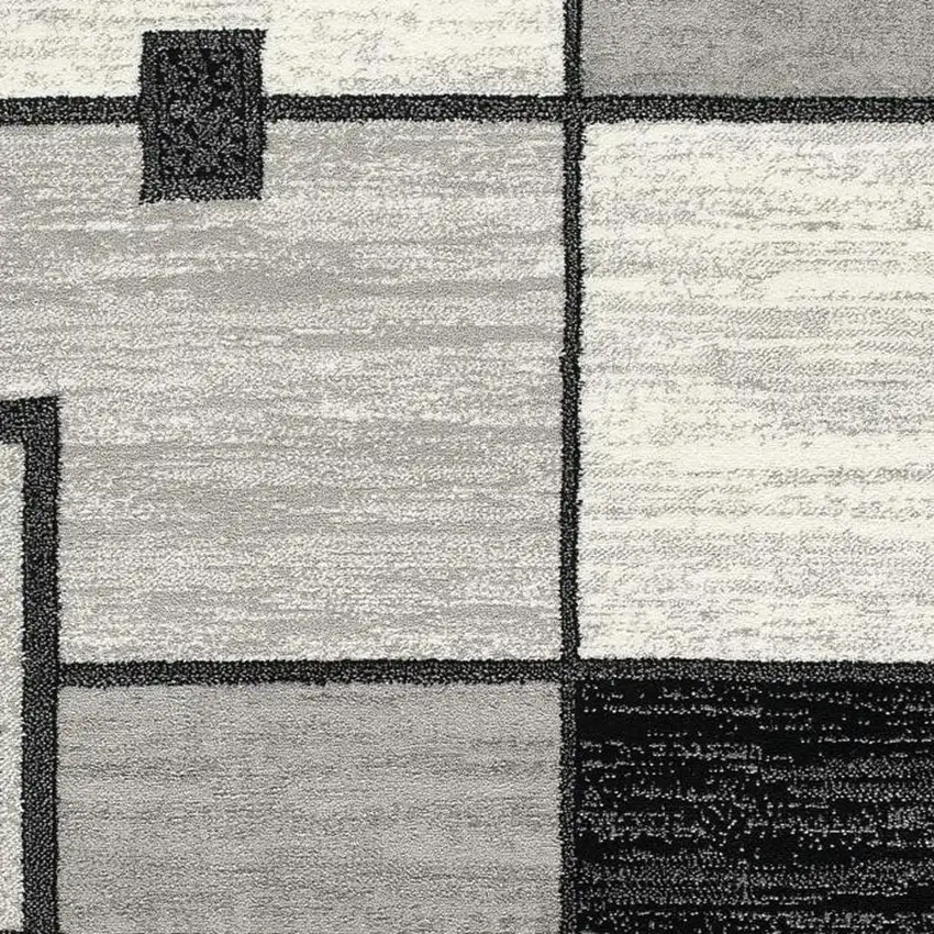 Gray And Black Geometric Area Rug Photo 4