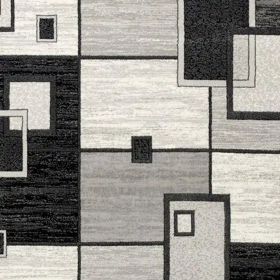 Gray And Black Geometric Area Rug Photo 4