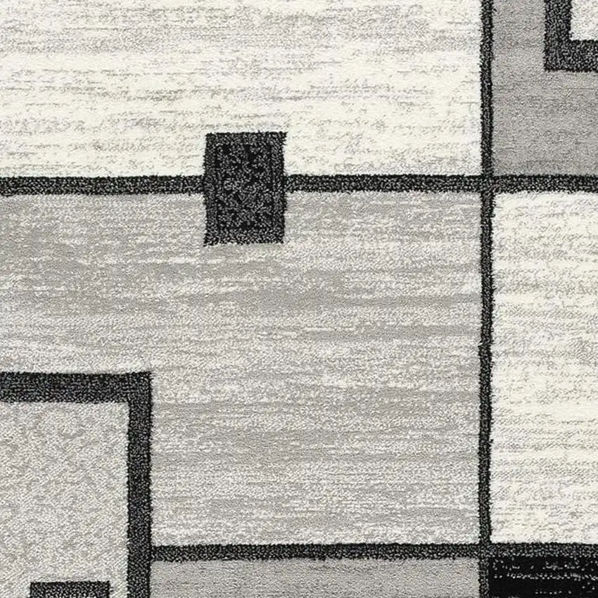 Gray And Black Geometric Area Rug Photo 4
