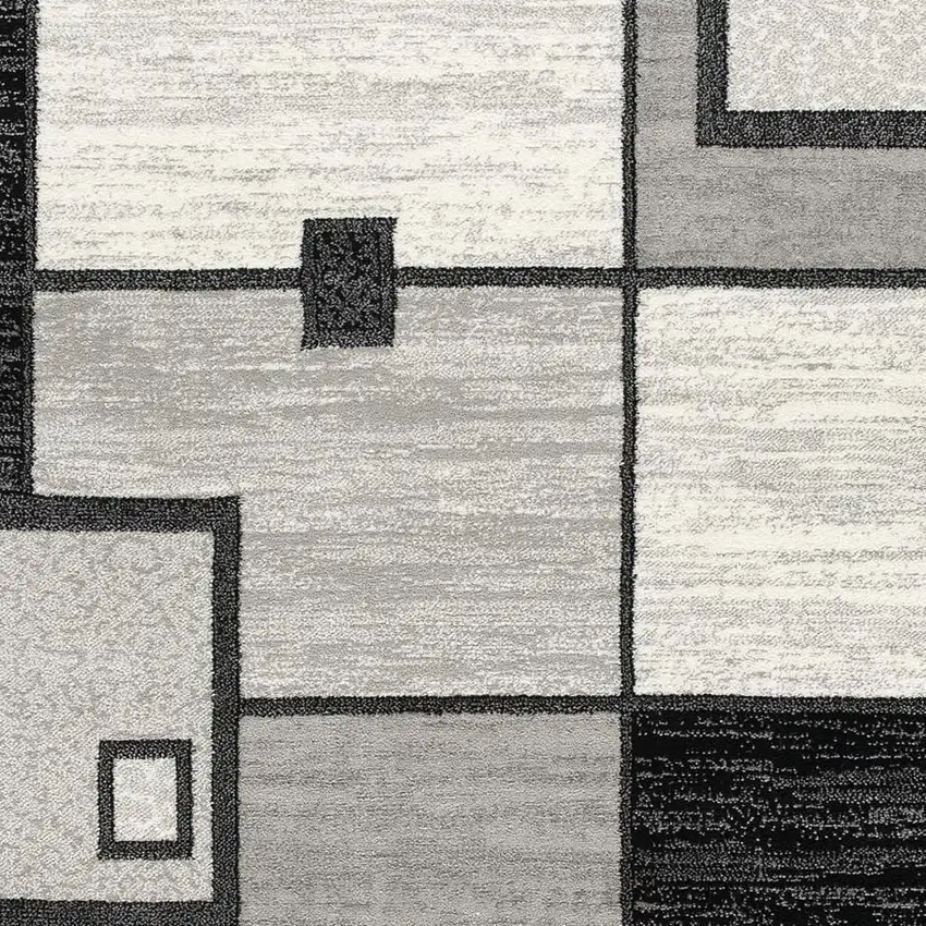 Gray And Black Geometric Area Rug Photo 4