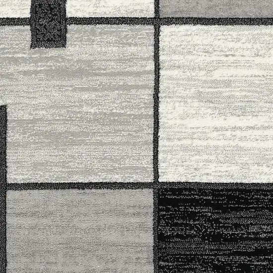 Gray And Black Geometric Area Rug Photo 6