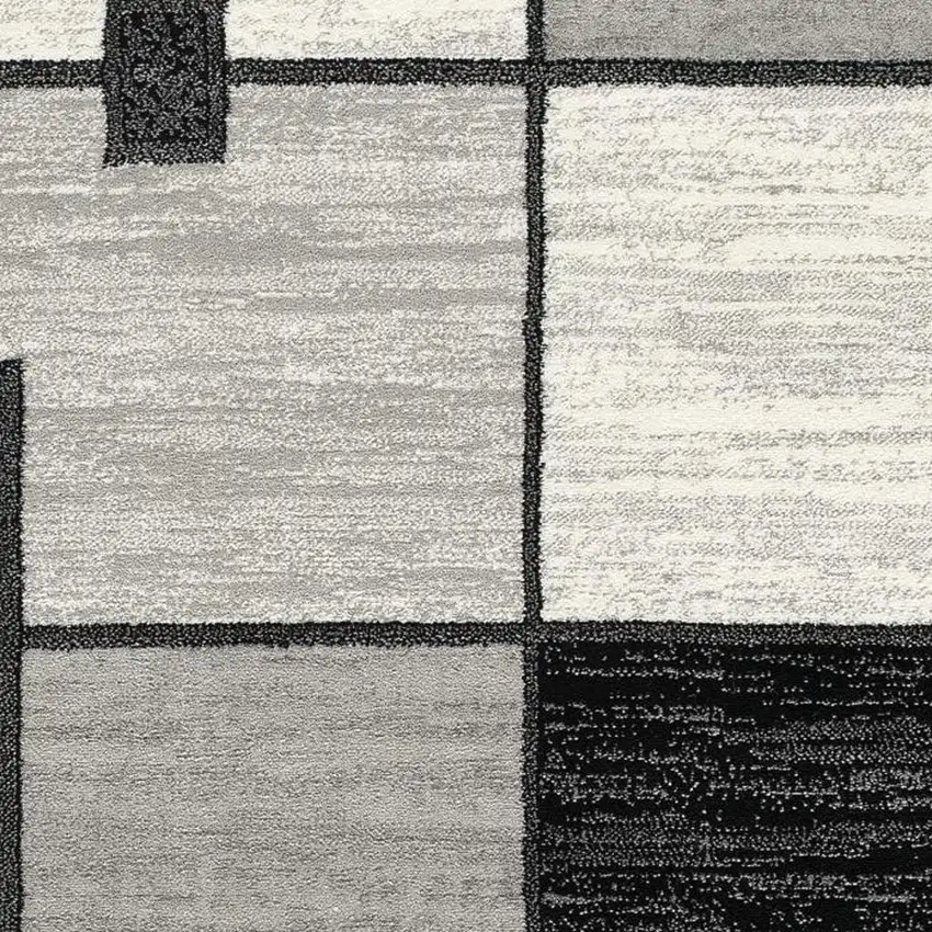 Gray And Black Geometric Area Rug Photo 6