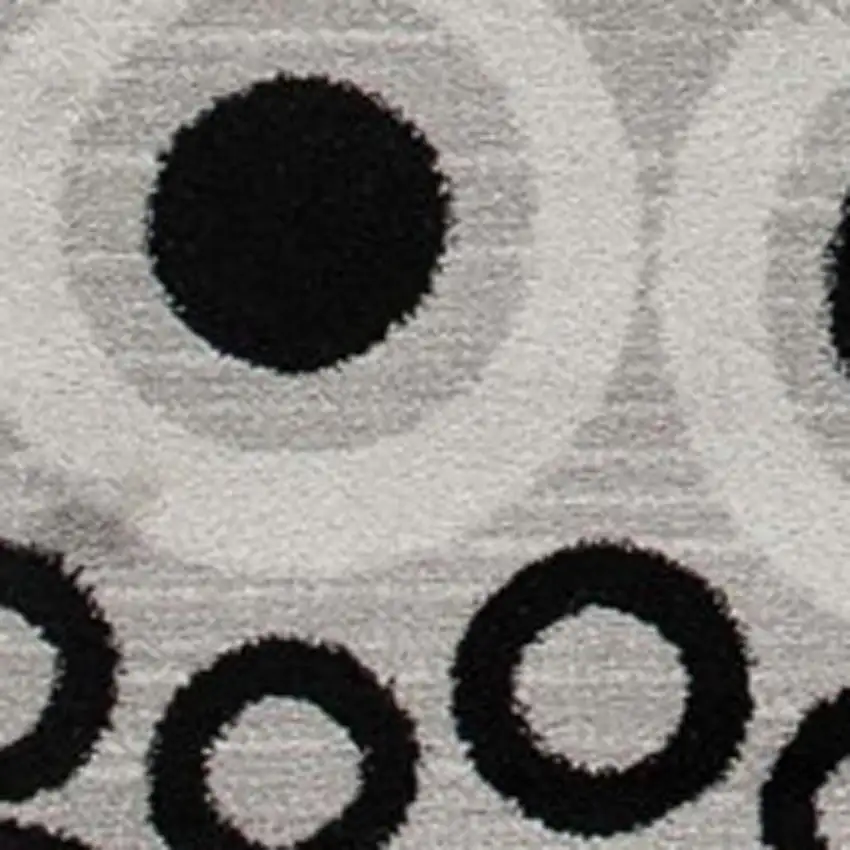 Gray And Black Geometric Runner Rug Photo 4