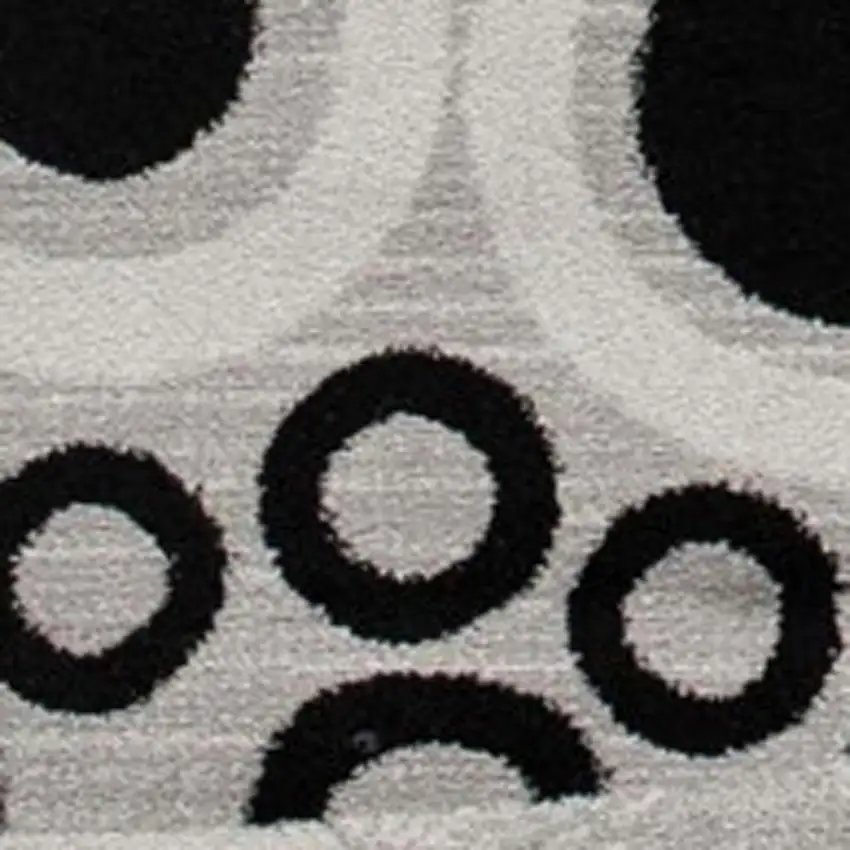 Gray And Black Geometric Runner Rug Photo 4