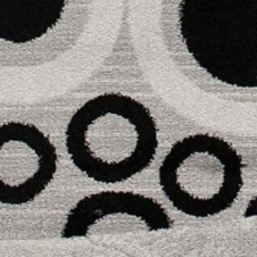 Gray And Black Geometric Runner Rug Photo 4