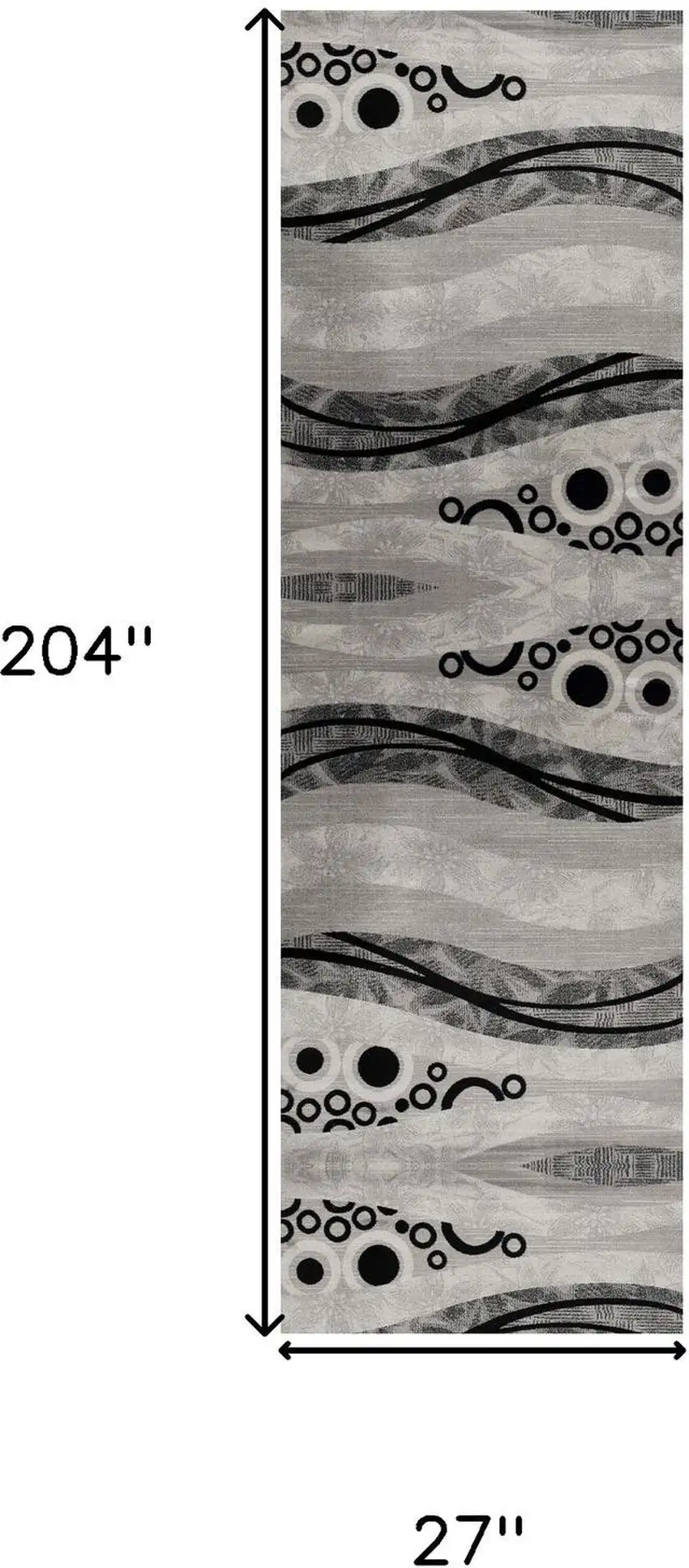 Gray And Black Geometric Runner Rug Photo 5