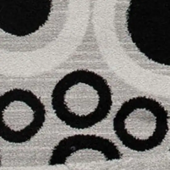 Gray And Black Geometric Runner Rug Photo 3