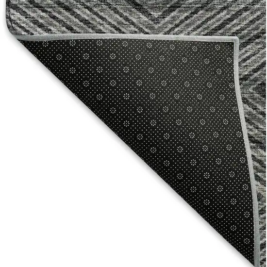 Gray And Black Geometric Washable Area Rug With UV Protection Photo 7