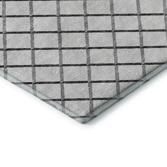Gray And Black Geometric Washable Area Rug With UV Protection Photo 8