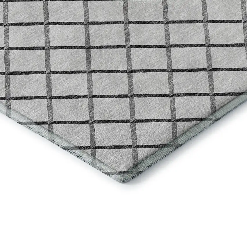 Gray And Black Geometric Washable Area Rug With UV Protection Photo 7