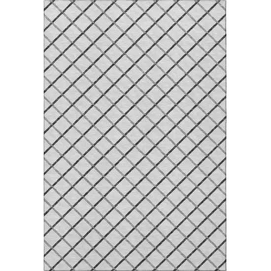 Gray And Black Geometric Washable Area Rug With UV Protection Photo 4