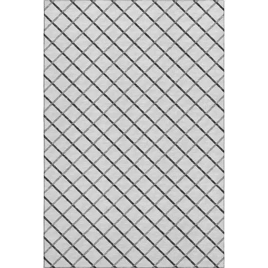 Gray And Black Geometric Washable Area Rug With UV Protection Photo 2