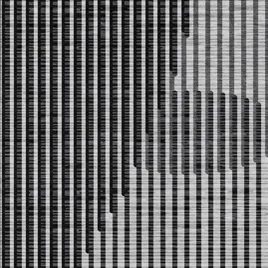 Gray And Black Geometric Washable Indoor Outdoor Area Rug Photo 6