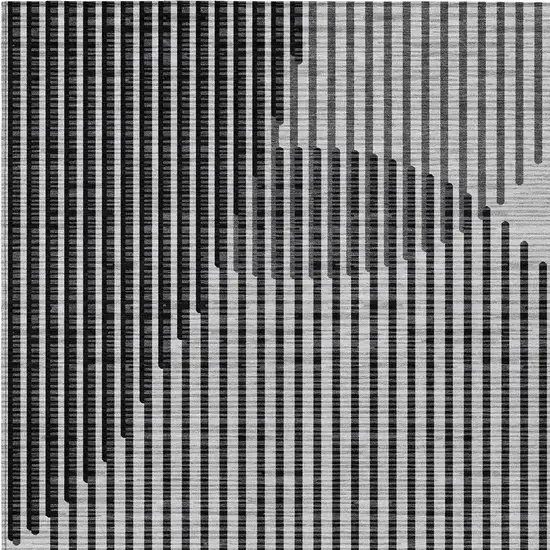 Gray And Black Geometric Washable Indoor Outdoor Area Rug Photo 6