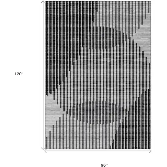 Gray And Black Geometric Washable Indoor Outdoor Area Rug Photo 3