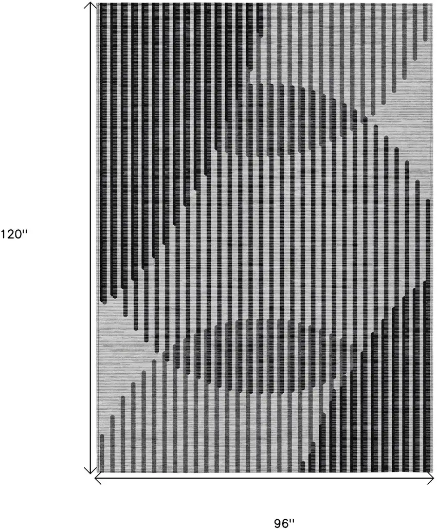 Gray And Black Geometric Washable Indoor Outdoor Area Rug Photo 3