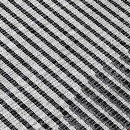 Gray And Black Geometric Washable Indoor Outdoor Area Rug Photo 5