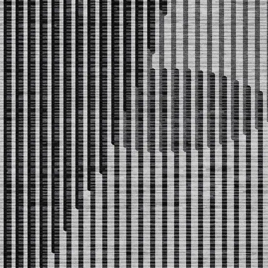 Gray And Black Geometric Washable Indoor Outdoor Area Rug Photo 6