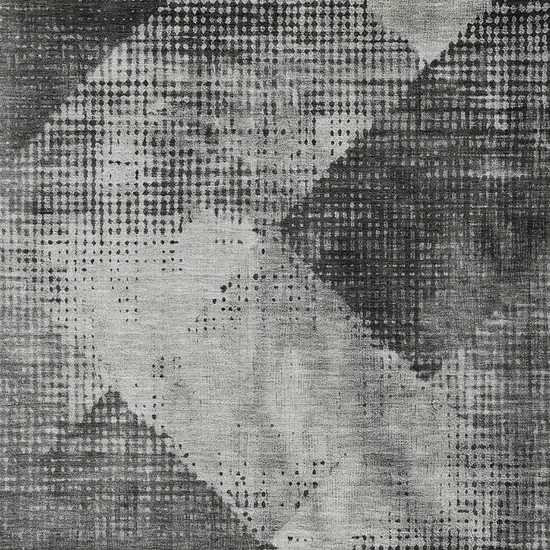 Gray And Black Geometric Washable Indoor Outdoor Area Rug Photo 6