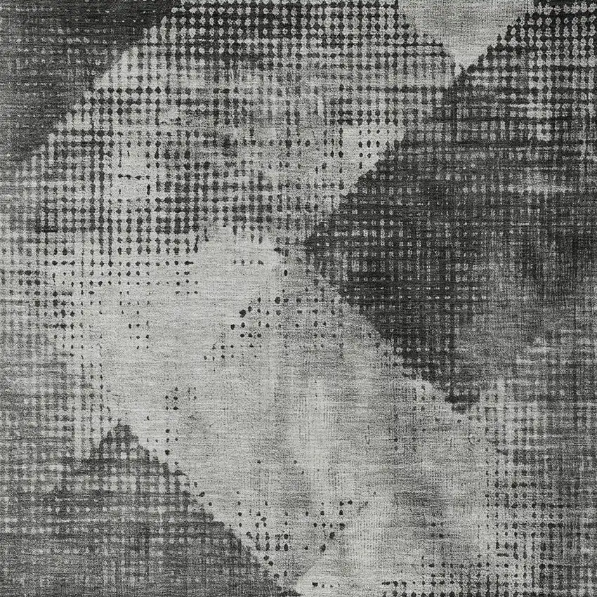 Gray And Black Geometric Washable Indoor Outdoor Area Rug Photo 6