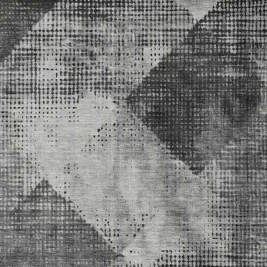 Gray And Black Geometric Washable Indoor Outdoor Area Rug Photo 6
