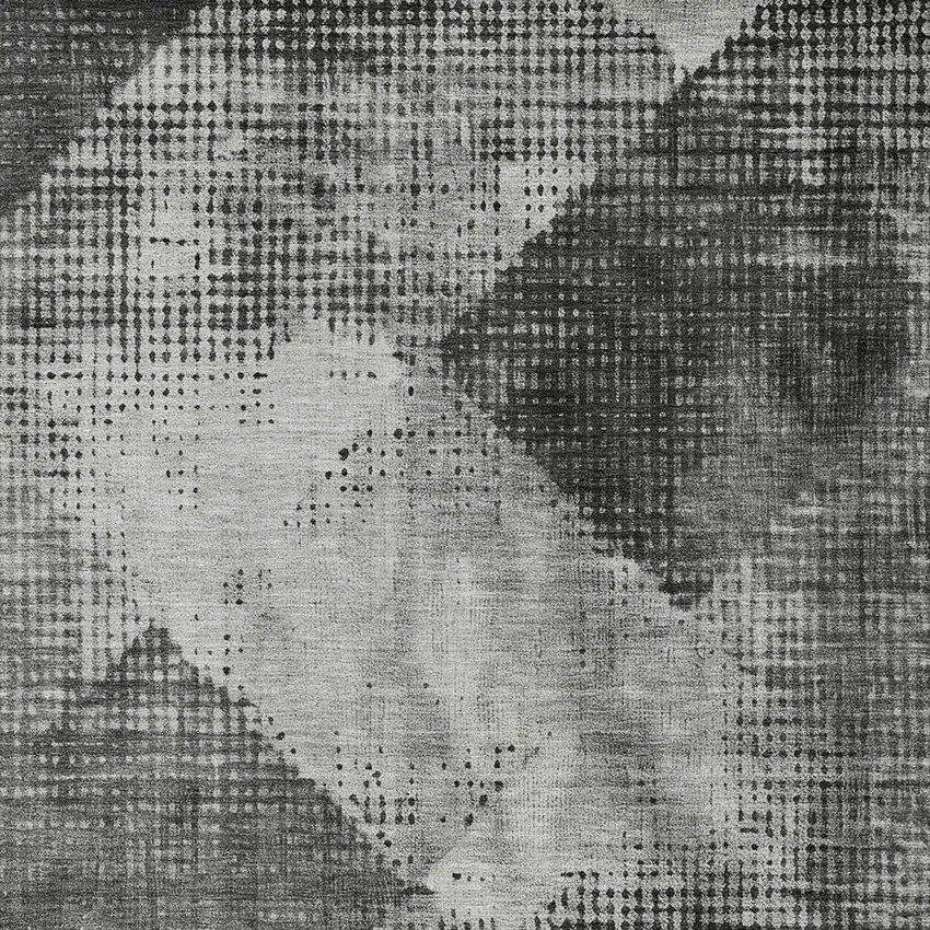Gray And Black Geometric Washable Indoor Outdoor Area Rug Photo 6