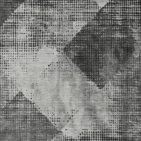 Gray And Black Geometric Washable Indoor Outdoor Area Rug Photo 6
