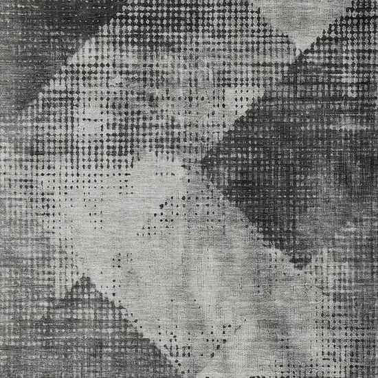 Gray And Black Geometric Washable Indoor Outdoor Area Rug Photo 6