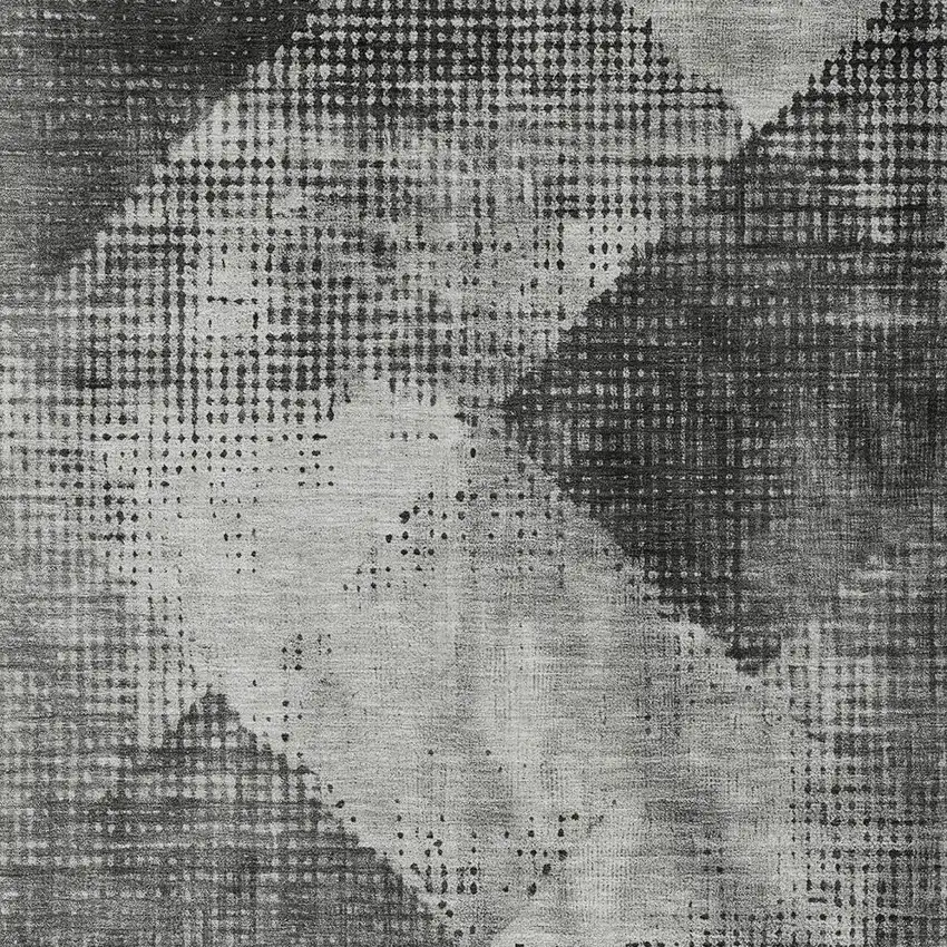 Gray And Black Geometric Washable Indoor Outdoor Area Rug Photo 6