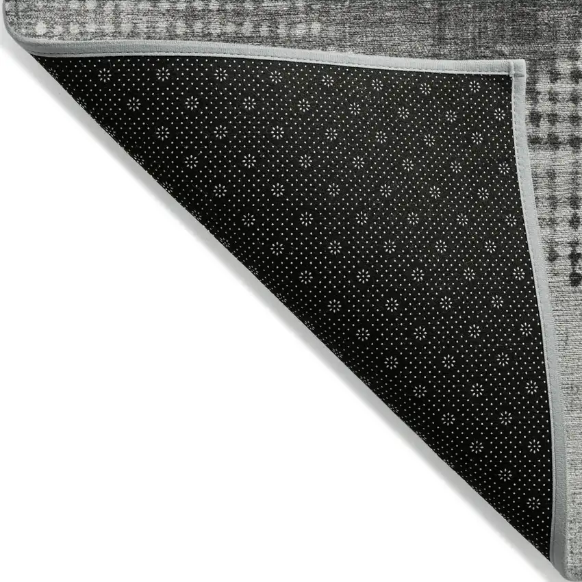 Gray And Black Geometric Washable Indoor Outdoor Area Rug Photo 4