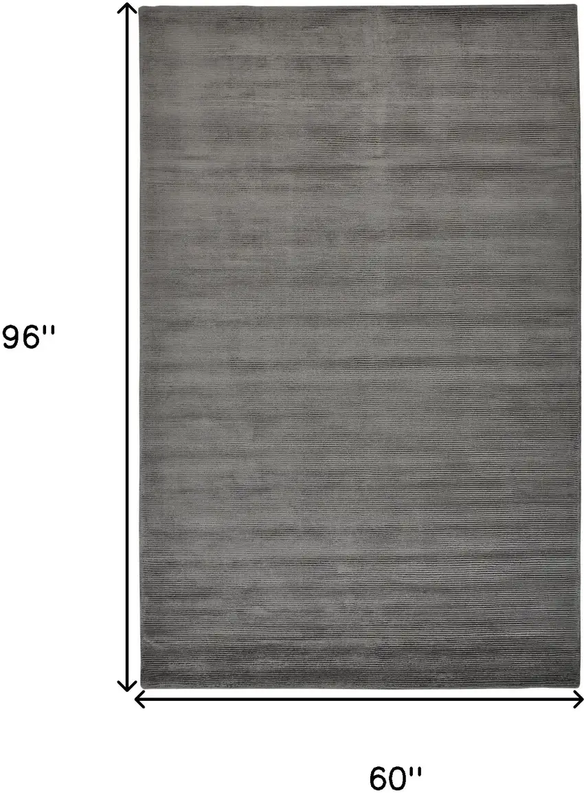 Gray And Black Hand Woven Area Rug Photo 6