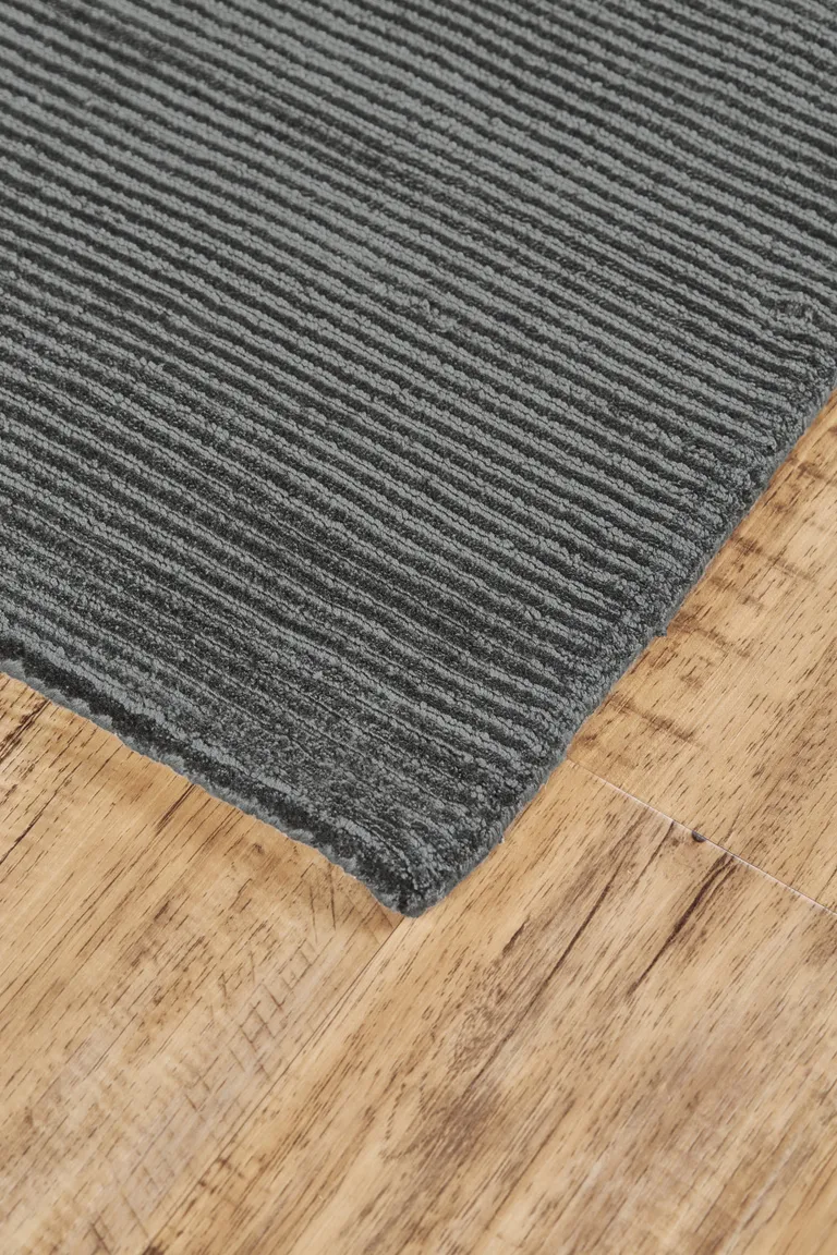 Gray And Black Hand Woven Area Rug Photo 5