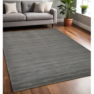 Photo of Gray And Black Hand Woven Area Rug