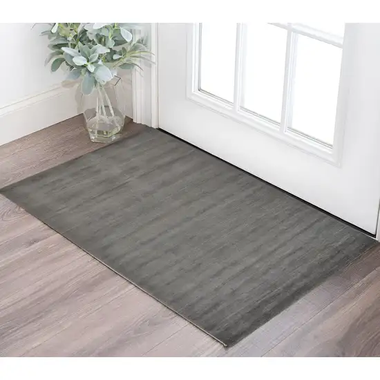 Gray And Black Hand Woven Area Rug Photo 1